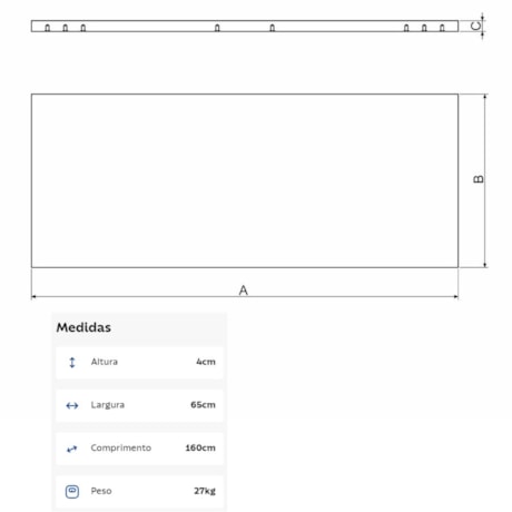 Tampo para Bancada Metálico 1.6m 44954019 TRAMONTINA PRO-0d24932a-6dab-444e-adc8-ec9dbb9d7e45