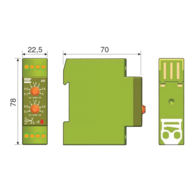 Temporizador Cíclico Regulável para Trilho DIN35 220V CA A2D COELMATIC-7888a907-8b22-425c-93b1-834fd90b9a1b