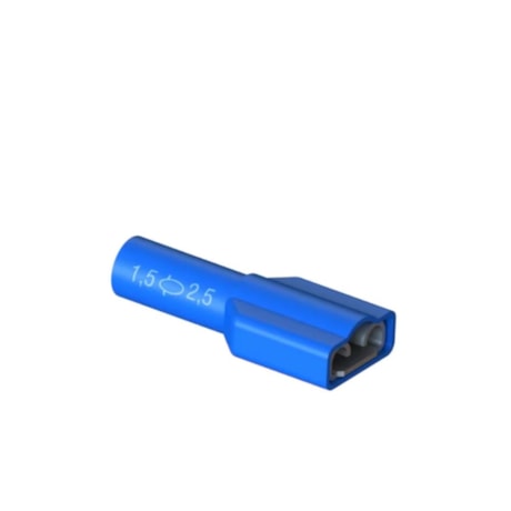 Terminal Isolado Total Fêmea 1.5/2.5mm W6 Azul com 50 Peças FET-2.5-6 INTELLI