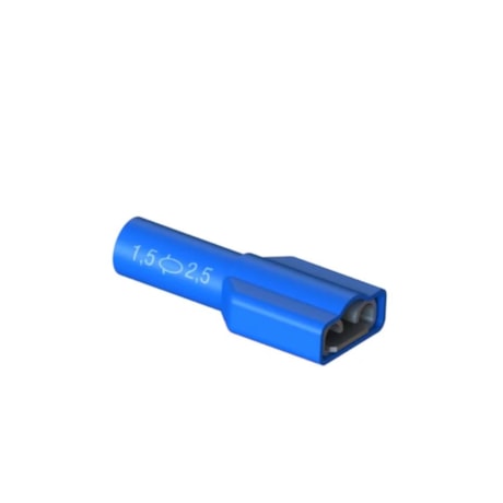 Terminal Isolado Total Macho 1.5/2.5mm W6 Azul com 50 Peças MAT-2.5-6 INTELLI