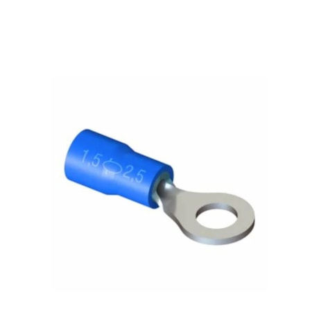 Terminal Pré Isolada Olhal 1.5/2.5mm M6 Azul com 50 Peças TP-2.5-6 INTELLI