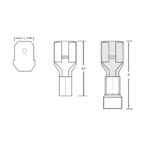 Terminal Pré Isolado Fêmea 1,5 a 2,5mm² 6mm 100 Peças FE-2,5-6 INTELLI-6044f192-ca16-41eb-b939-fc1545356104