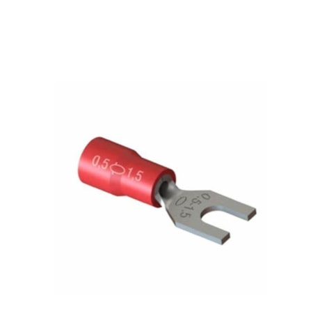 Terminal Pré Isolado Forquilha 0.5/1.5mm M5 Vermelho com 50 Peças TPF-1.5-5 INTELLI