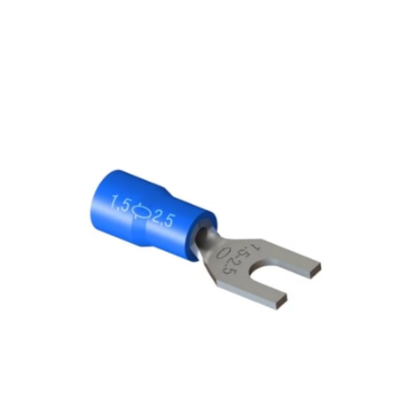 Terminal Pré Isolado Forquilha 1.5/2.5mm M5 Azul com 50 Peças TPF-2.5-5 INTELLI