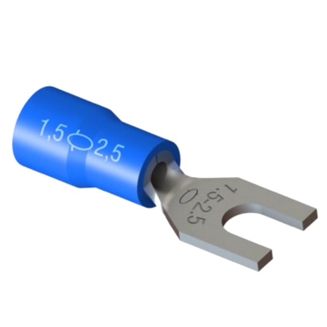 Terminal Pré Isolado Forquilha 1,5 a 2,5mm² M4 100 Peças TPF-2,5-4 AZ INTELLI-f510e668-b42e-4b29-b2b4-1535044afc82