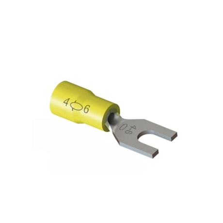 Terminal Pré Isolado Forquilha 4.0/6.0mm M4 Amarelo com 20 Peças TPF-6-4 INTELLI