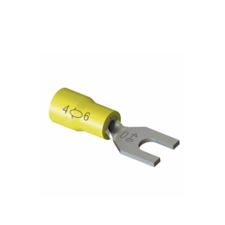 Terminal Pré Isolado Forquilha 4.0/6.0mm M5 Amarelo com 20 Peças TPF-6-5 INTELLI