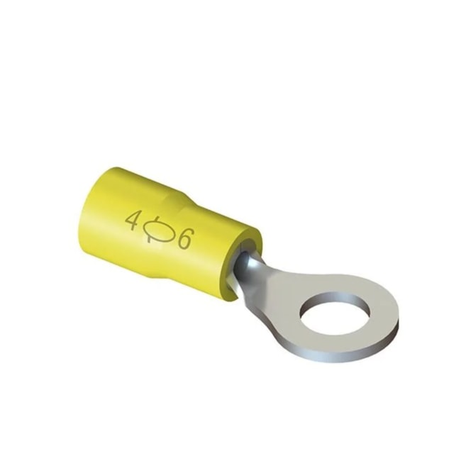 Terminal Pré Isolado Olhal 4.0/6.0mm M4 Amarelo com 20 Peças TP-6-4 INTELLI-687ca52d-fc7a-43fa-bb36-af2d5ce768bf