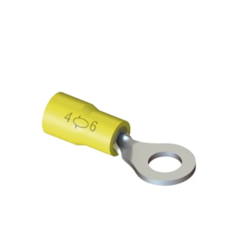 Terminal Pré Isolado Olhal 4.0/6.0mm M5 Amarelo com 20 Peças TP-6-5 INTELLI