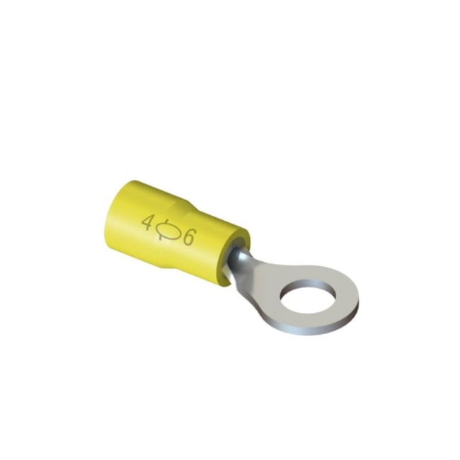 Terminal Pré Isolado Olhal 4.0/6.0mm M6 Amarelo com 20 Peças TP-6-6 INTELLI-29f9628d-5b7a-46a8-838a-8e7fb858a496