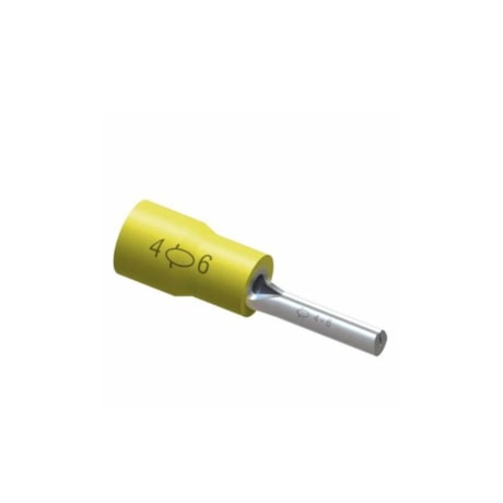 Terminal Pré Isolado Pino 4.0mm/6.0mm 12mm Amarelo com 20 Peças TPP-6-12 INTELLI