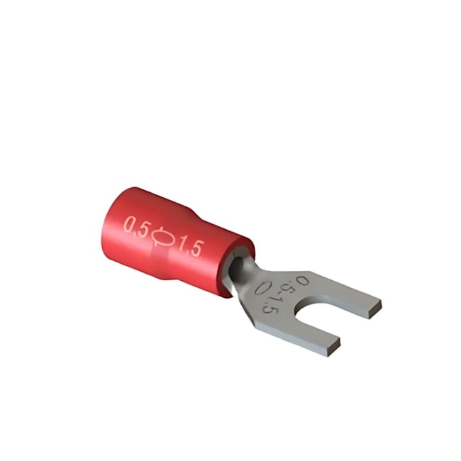 Terminal Pré-isolado Tipo Forquilha 0.5/1.5mm M4 Vermelho 50 Peças TPF-1,5-4 INTELLI-a9124dc0-74fe-4a82-920c-fddebfa37376