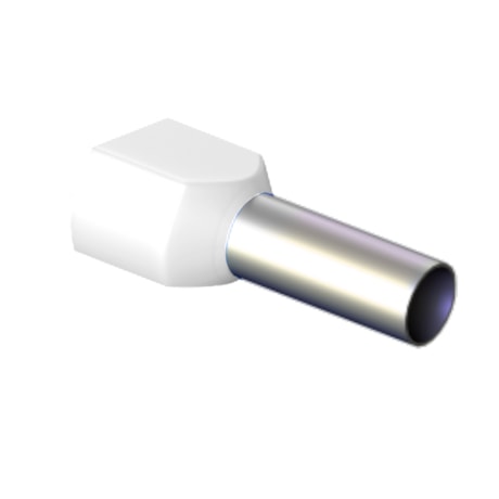 Terminal Pré Isolado Tipo Ilhós Duplo 0.50mm 8mm Branco 100 Peças TID-0.5-8 INTELLI