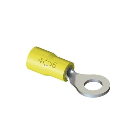 Terminal Pré-isolado Tipo Olhal 4.0/6.0mm M4 Amarelo 20 Peças TP-6-4 INTELLI