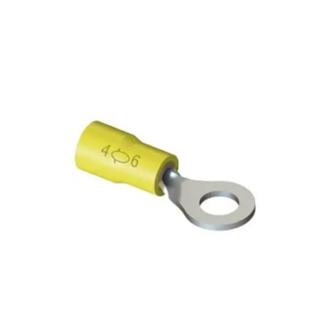 Terminal Pré-isolado Tipo Olhal 4.0/6.0mm M5 Amarelo 20 Peças TP-6-5 INTELLI