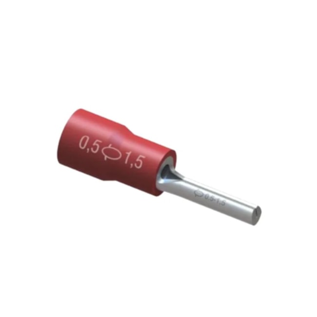 Terminal Pré-Isolado Tipo Pino 0.5/1.5mm 12mm Vermelho 50 Peças TPP-1,5-12 INTELLI-baca169e-c9b0-49f1-a567-6be4904d7e2a