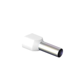 Terminal Pré Isolado Tubular Ilhós Duplo 0.50mm 8mm Branco com 100 Peças TID-0.5-8 INTELLI