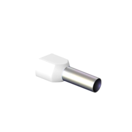 Terminal Pré Isolado Tubular Ilhós Duplo 0.50mm 8mm Branco com 100 Peças TID-0.5-8 INTELLI