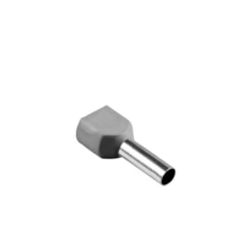 Terminal Pré Isolado Tubular Ilhós Duplo 0.75mm Cinza com 100 Peças TID-0.75-8 INTELLI