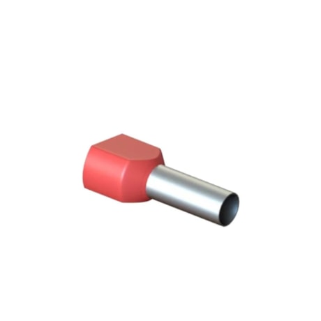 Terminal Pré Isolado Tubular Ilhós Duplo 1.00mm Vermelho com 100 Peças TID-1-8 INTELLI
