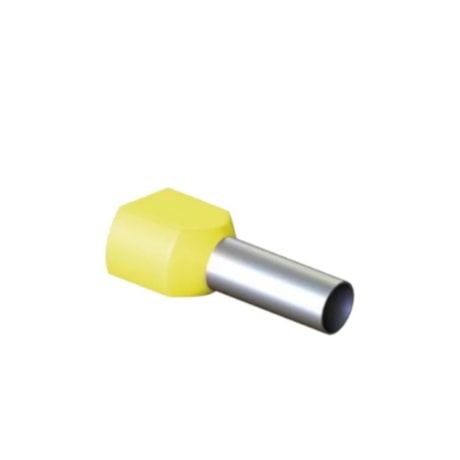 Terminal Pré Isolado Tubular Ilhós Duplo 6.00mm Amarelo com 20 Peças TID-6-14 INTELLI