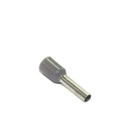 Terminal Pré Isolado Tubular Ilhós Simples 0,75mm 8mm Cinza com 100 Peças TI-0.75-8 INTELLI