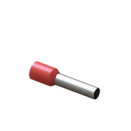 Terminal Pré Isolado Tubular Ilhós Simples 1.00mm 8mm Vermelho com 100 Peças TI-1-8 INTELLI