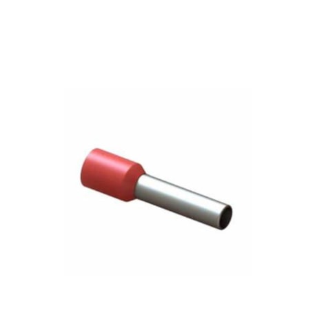 Terminal Pré Isolado Tubular Ilhós Simples 10.0mm 12mm Vermelho com 20 Peças TI-10-12 INTELLI