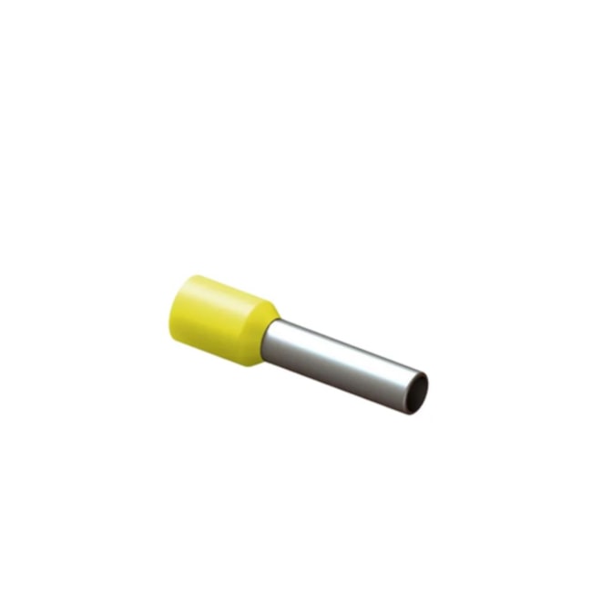 Terminal Pré Isolado Tubular Ilhós Simples 6.00mm 12mm Amarelo com 20 Peças TI-6-12 INTELLI-63e18442-ba05-464a-a640-e0caa2bba5e1