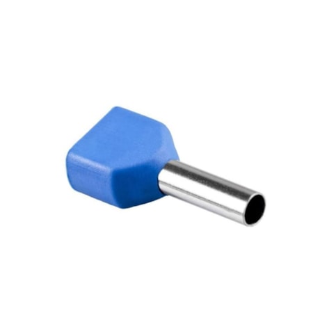 Terminal Pré-isolado Tubular Tipo Ilhós Duplo 2.50mm Azul 50 Peças TID-2,5-10 INTELLI