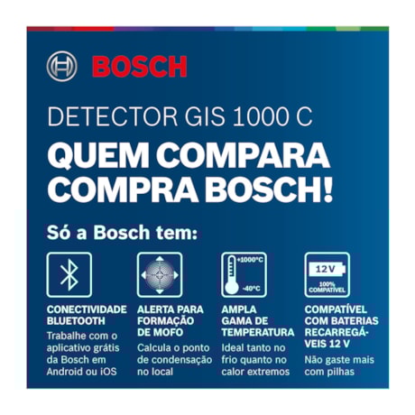 Termômetro Digital a Laser Infravermelho -40°C a 1000°C GIS 1000C BOSCH-d376ed24-d76f-49f0-8a88-77845a931b4e