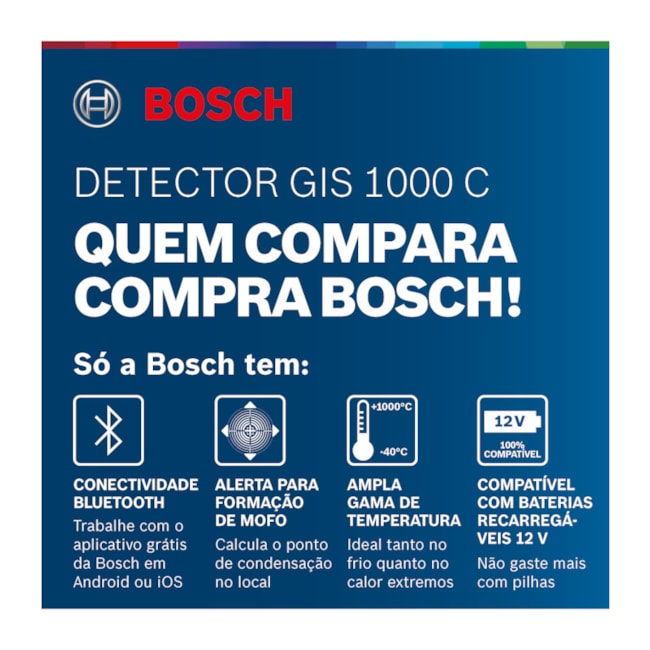 Termômetro Digital a Laser Infravermelho -40°C a 1000°C GIS 1000C BOSCH-4d88bf30-8780-4d2d-80fa-afcca521f9a3