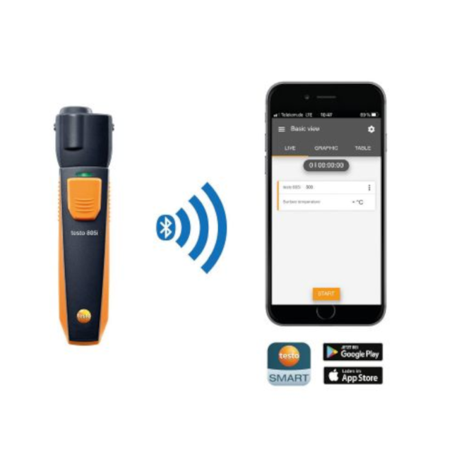 Termômetro Infravermelho com Bluetooth -30 a +250 °C 805i TESTO-1534229d-3207-4311-af43-1c0043b07469