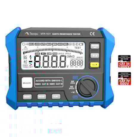 Terrômetro Digital 3000OHM 200V (AC) CAT III 1000V CAT IV 600V MTR-1531 MINIPA