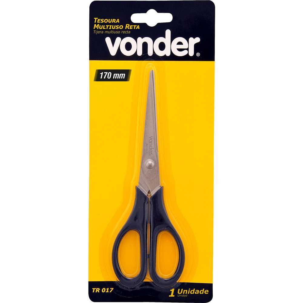 Tesoura Multiuso Reta com Cabo Plástico TR 017 3085210900 VONDER