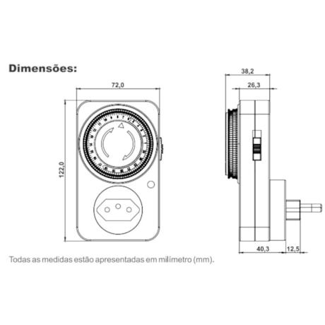 Timer Temporizador Analógico para Tomada 10A Bivolt TE1163 DECORLUX-db4fd274-7344-44fa-b8ad-05871520c224