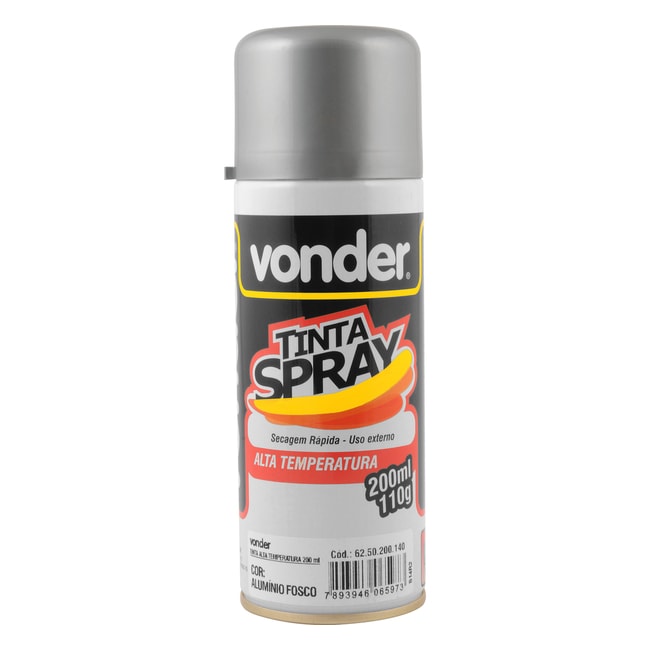 Tinta em Spray Alumínio Alta Temperatura c/ 200ML 6250200140 VONDER-276f5129-c668-40da-b400-fb22b6cf7a86