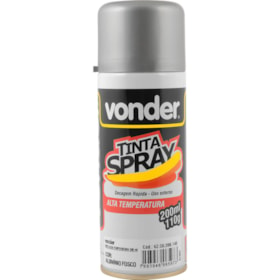 Tinta em Spray Alumínio Alta Temperatura c/ 200ML 6250200140 VONDER