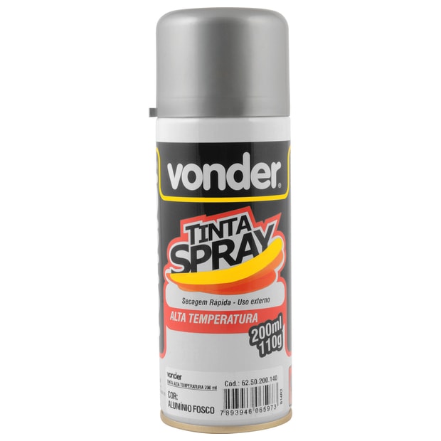 Tinta em Spray Alumínio Alta Temperatura c/ 200ML 6250200140 VONDER-b9aa41d5-d939-4550-a8df-b3e554855af5