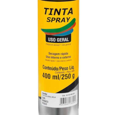Tinta em Spray Branca Fosca com 400ML 6250400024 VONDER-6a92a23e-cbb1-4239-af49-600f9f48d78f
