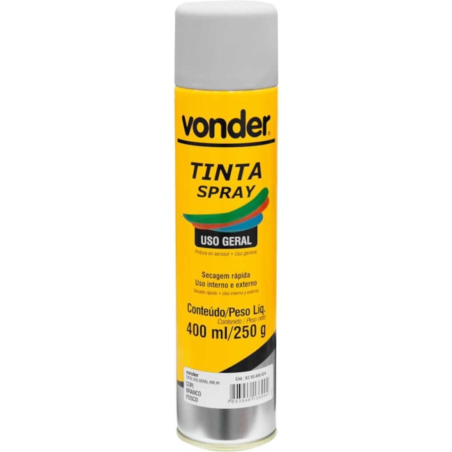 Tinta em Spray Branca Fosca com 400ML 6250400024 VONDER-8dc6939a-08bd-4b69-ba22-fd95a4277f9f