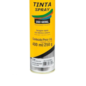 Tinta em Spray Preta Brilhante com 400ML 6250400071 VONDER