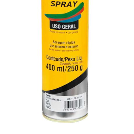 Tinta em Spray Preta Fosca com 400ML 6250400074 VONDER-6ecc3caa-aca1-46a5-97dd-faa2d7b81f22