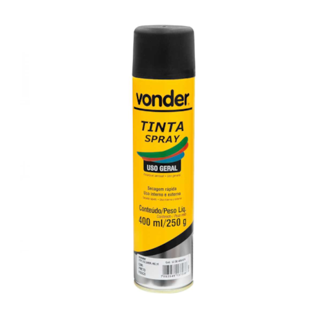 Tinta em Spray Preta Fosca com 400ML 6250400074 VONDER-4399ec17-7483-4113-bfce-43bcbaa52577