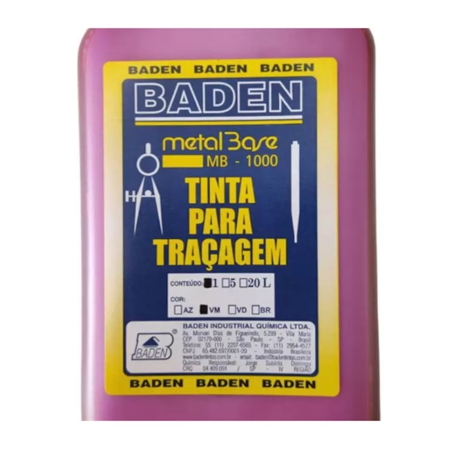 Tinta para Traçagem Vermelha 1 Litro MB-1000 BADEN-e698ad88-7d4c-4cf6-b81a-a0bf1e32591a