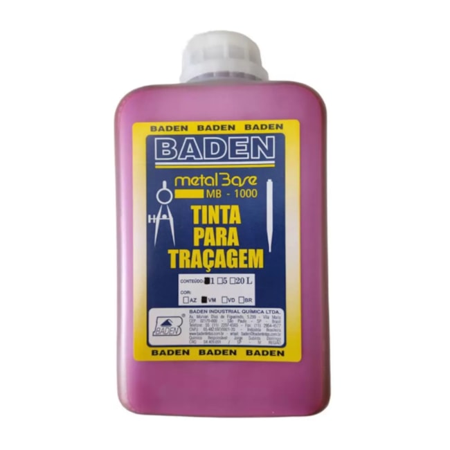 Tinta para Traçagem Vermelha 1 Litro MB-1000 BADEN-81aed4cf-7915-4506-b420-949706becd7d