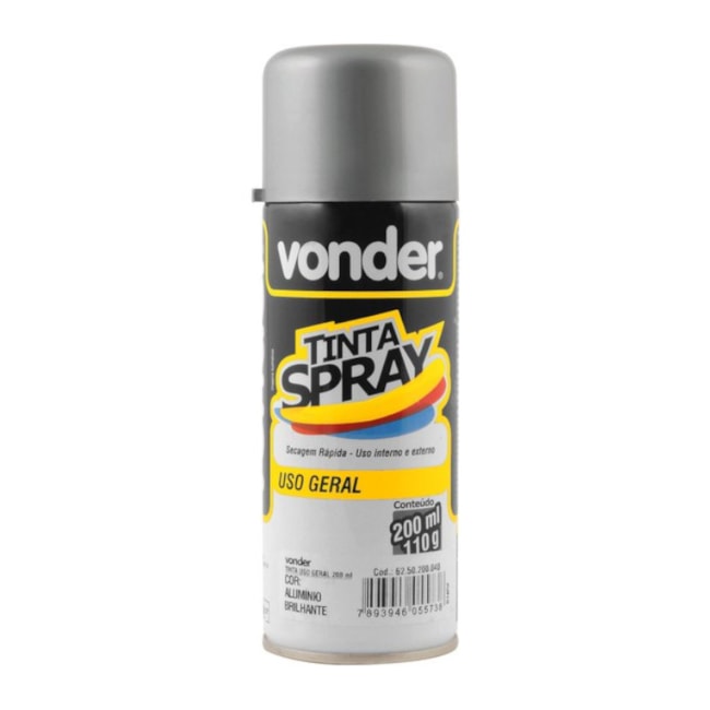 Tinta Spray Alumínio Brilhante 200ml 6250200040 VONDER-a4173281-9d5d-4b15-bc95-a19fc681be74