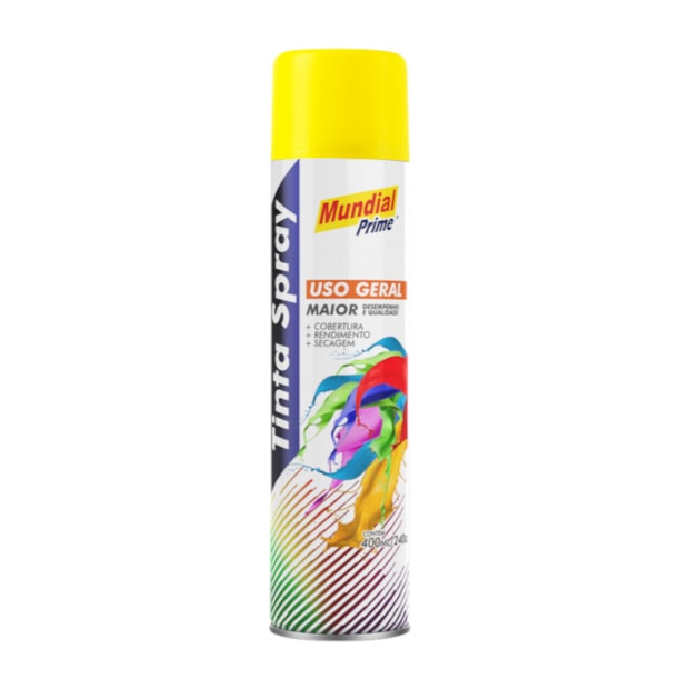 Tinta Spray Amarelo Brilhante 400ml AE01000086 MUNDIAL PRIME-2768fe8a-5e8b-4bcc-b4ad-9290f91e8879