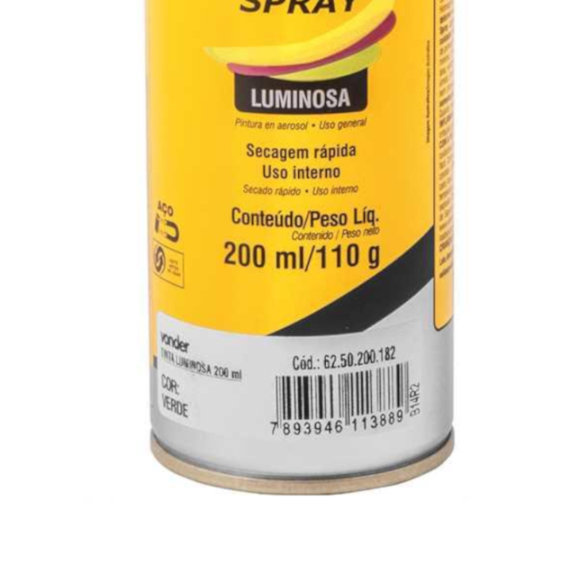 Tinta Spray Luminosa Verde 200ml 6250200182 VONDER-bed1dea2-eb2f-49d9-8071-cb7770bb77b4
