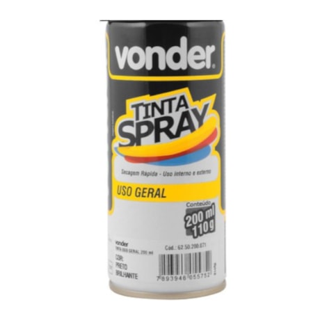 Tinta Spray Preto Brilhante 200ml 6250200071 VONDER-63cf3187-44d4-466e-9a2c-5f245ef60aaf
